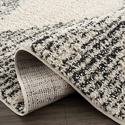 Hauteloom Berber Shag Collection - Howth Farmhouse Entryway, Bedroom, Kitchen Shaggy Runner Rug with Tassel - Fluffy Plush High Pile Carpet - Southwestern Tribal Style - Beige, Black - 2'7" x 7'3" - color: Beige, Black, White / Howth, size: 2'7" x 7'3" (R