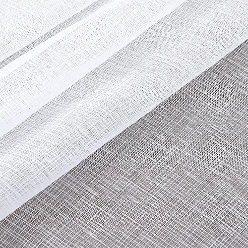 KOUFALL Valances for Windows,Sheer Faux Linen Farmhouse Window Valances for Kitchen,White,18 Inches Long - color: White