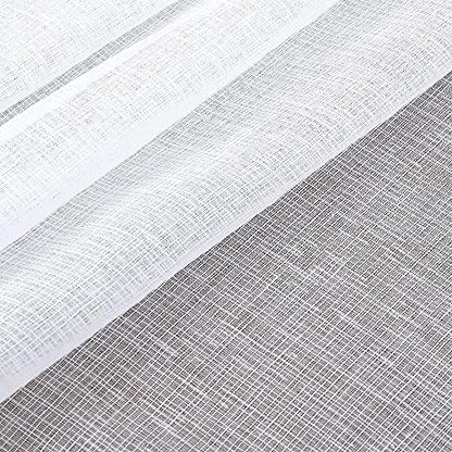 KOUFALL Valances for Windows,Sheer Faux Linen Farmhouse Window Valances for Kitchen,White,18 Inches Long - color: White