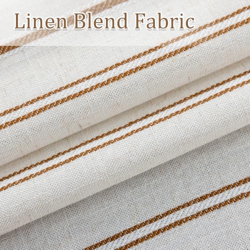 MYSKY HOME Light Brown Striped Linen Curtains for Bedroom 72 Inch 2 Pieces - color: Light Brown, size: 50"W x 72"L (Pack of 2)