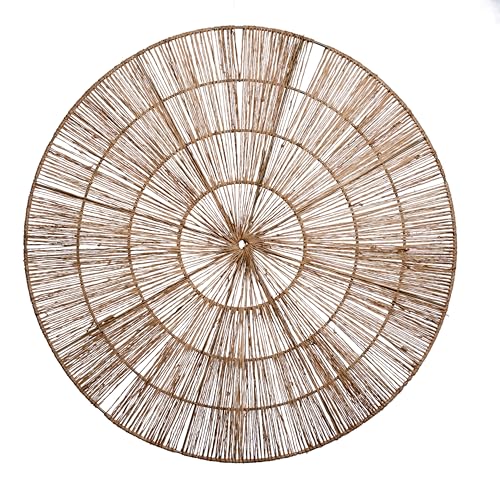 PEMAR Handwoven Jute Wall Hanging Baskets, Set of 3 Round Woven Wall Decor (22", 19", 15"), Decorative Wall Accents for Living Room, Bedroom and Entryway