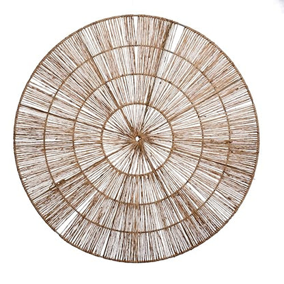 PEMAR Handwoven Jute Wall Hanging Baskets, Set of 3 Round Woven Wall Decor (22", 19", 15"), Decorative Wall Accents for Living Room, Bedroom and Entryway