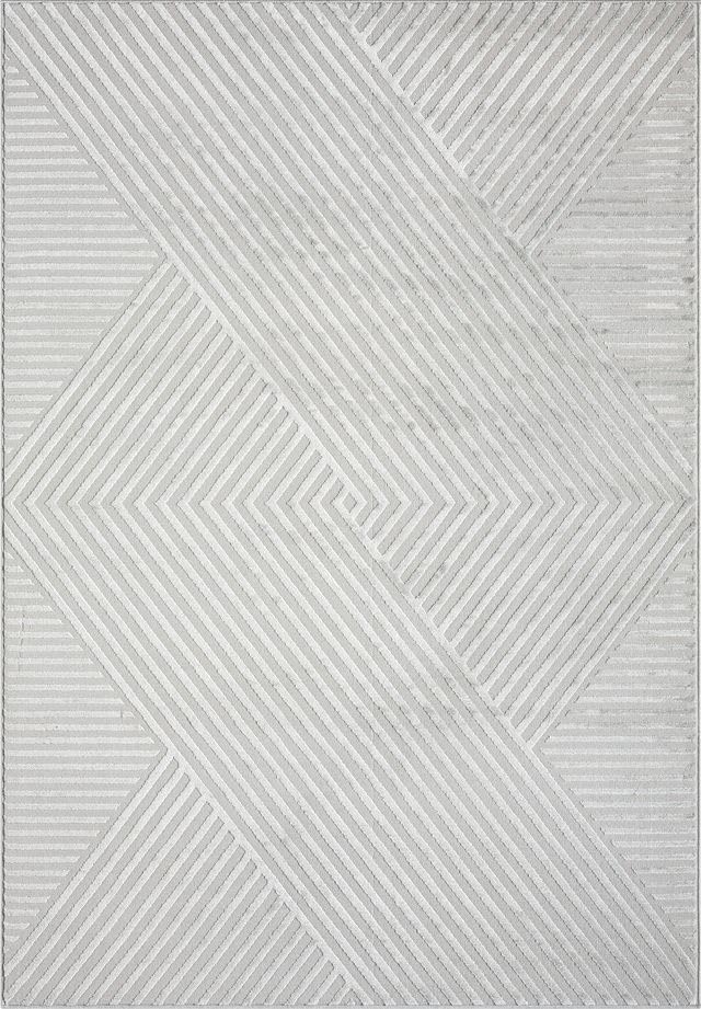 Abani Neutral Grey Area Rug 5' x 8' for Living Room, Bedroom - Criss Cross Line Zen Reiki Pattern - Durable & Easy to Clean - color: Grey, size: 5' x 8' (Rectangular)