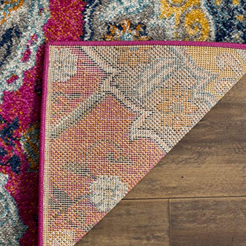 SAFAVIEH Madison Collection Runner Rug - 2'3" x 14', Fuchsia & Gold, Boho Chic Glam Paisley Design, Non-Shedding & Easy Care, Ideal for High Traffic Areas in Living Room, Bedroom (MAD600A) - color: Fuchsia/Gold, size: 2'3" x 14' (Runner)