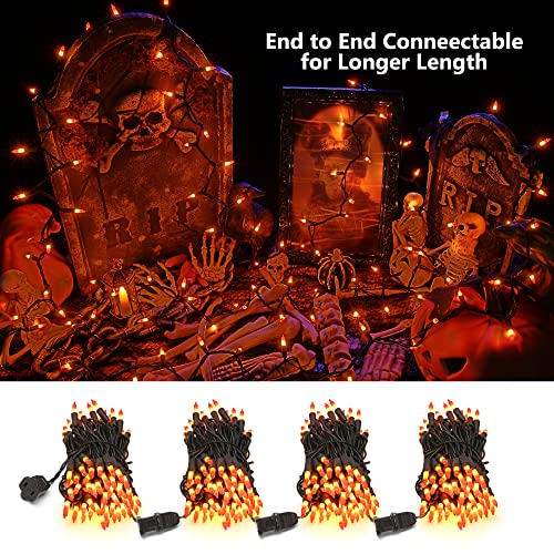 ODEETRONIC Candy Corn Halloween String Lights, 21.63 ft 100 ct Incandescent - color: Orange Yellow-Black Wire, size: 100 Count Incandescent