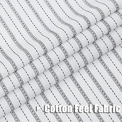 SXZJTEX Striped Cafe Curtains 24 Inch Black White Kitchen Tiers - color: Black, size: 27"W x 24"L (Pack of 2)