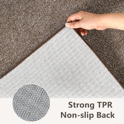 2x6 Coffee/White Runner Rug Washable Non-Slip for Kitchen Hallway Bathroom - color: 10 Coffee/White, size: 2' x 6' (Runner)