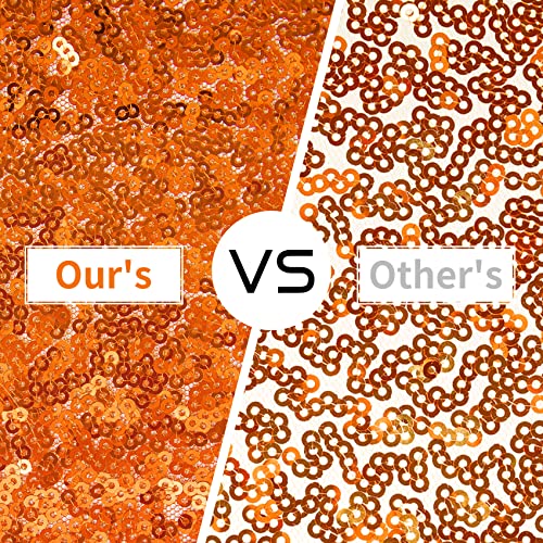 Pufogu 12 x 72 inches Orange Sequin Table Runner, 2 Packs - color: Orange