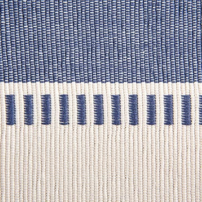 DII Dobby Stripe Table Runner, 13x108, French Blue & Cream Background - color: French Blue, size: 13x108"