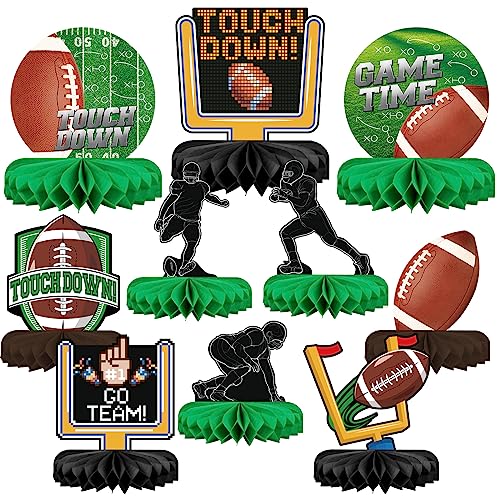 Gatherfun10PCS Football Party Decorations Football Table Centerpiece Football Honeycomb Centerpieces Table Toppers for Football Birthday Party Football Game - style: football