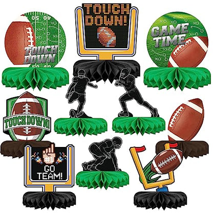 Gatherfun10PCS Football Party Decorations Football Table Centerpiece Football Honeycomb Centerpieces Table Toppers for Football Birthday Party Football Game - style: football