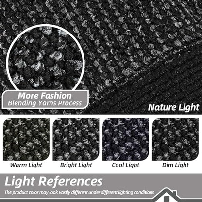 BEQHAUSE Kitchen Runner Rug 24"x60", Non Slip Kitchen Mat Washable, Black - color: Black, size: 24" X 60" (Rectangular)