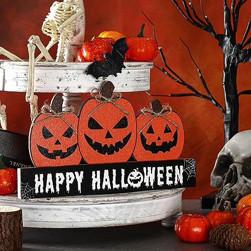 Happy Fall and Halloween Wooden Pumpkin Sign Office Home Decor - style: Pumpkin