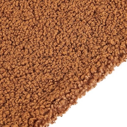 HiEnd Accents Teddy Caramel 60x90 inch Boucle Throw Blanket - color: Caramel, size: 60" x 90"