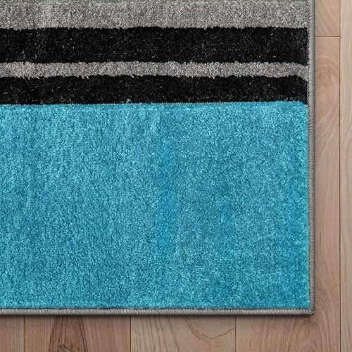 Well Woven Ruby Echo Shapes & Circles Geometric Blue 2 by 3 Rug - Blue Accent Rug, Geometric Design, Soft, Durable, Stain Resistant, Contemporary Abstract Pattern, Modern Easy Clean Carpet - color: Blue, size: 2' x 3' (Rectangular)