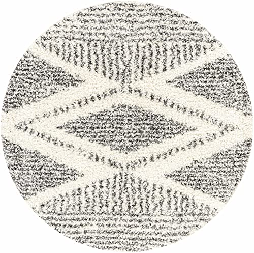 Hauteloom Atlas Moroccan Farmhouse Kitchen Hallway Entryway Shaggy Runner Rug - Bohemian Shag Rug - Plush High Pile - Southwestern Boho Soft Carpet - Black, Cream, Grey, Beige - 2'7" x 7'3" - color: Charcoal, Cream / Trunding, size: 2'7" x 7'3" (Runner)