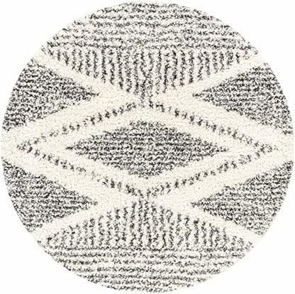Hauteloom Atlas Moroccan Farmhouse Kitchen Hallway Entryway Shaggy Runner Rug - Bohemian Shag Rug - Plush High Pile - Southwestern Boho Soft Carpet - Black, Cream, Grey, Beige - 2'7" x 7'3" - color: Charcoal, Cream / Trunding, size: 2'7" x 7'3" (Runner)