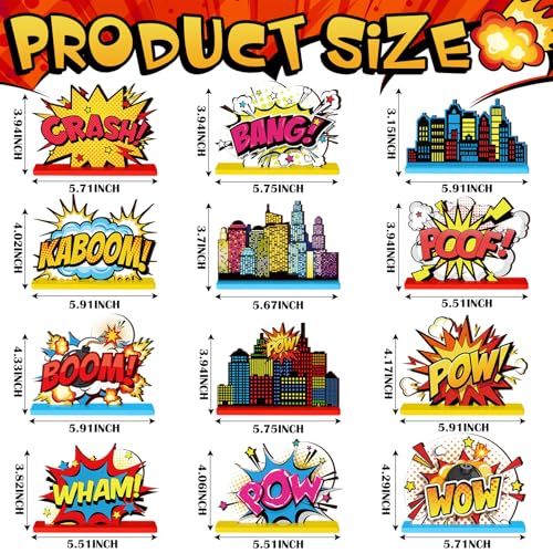 Marsui 12 Pcs Hero Themed Party Decoration - style: Hero