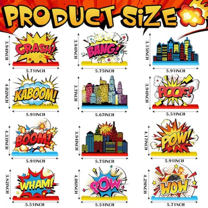 Marsui 12 Pcs Hero Themed Party Decoration - style: Hero