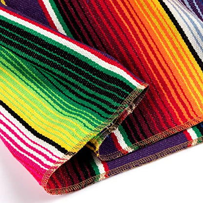 Mexican Table Runner 8 Pack, 14 x 84 in Serape Fiesta Party Decor - style: Mexican Table Runner 8Pack