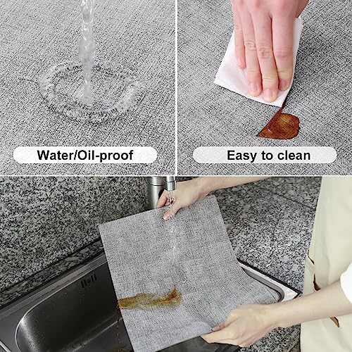 Homaxy PU Faux Leather Placemats for Dining Table, Set of 6, Light Grey - color: Light Grey
