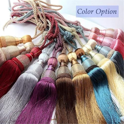 Paired Lantern Single Hanging Ball Tassels Curtains Buckle Sling Binding Lantern Tiebacks Handcrafted Braided Buckle Drapery Curtain Holdbacks Window Treatments for Home - color: Burgundy, size: 10 inches