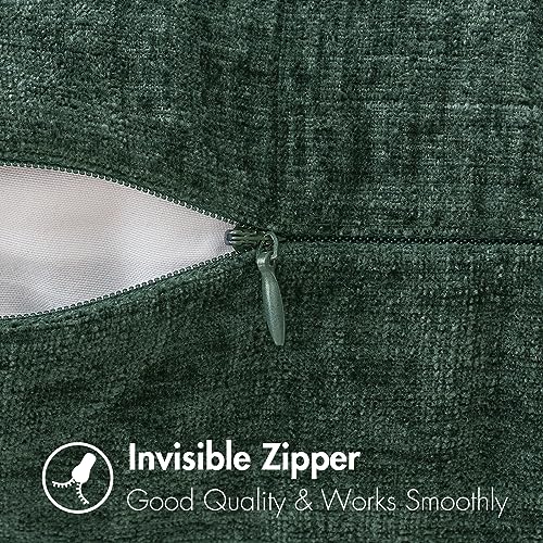 MIULEE Soft Chenille Throw Pillow Covers Green 16x16 Inch Pack of 2 - color: Green, size: 16" x 16" (Pack of 2)