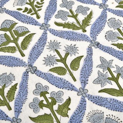 Ridhi Light Steel Blue Block Print Ruffle Pillow Covers 20x20 Inch Set of 2 - color: Light Steel Blue, size: 20" x 20" (Pack of 2)