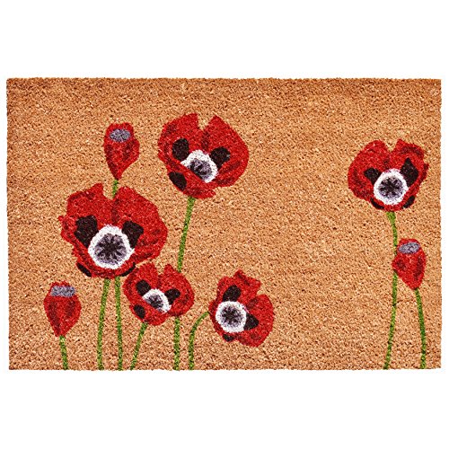 Calloway Mills Red Poppies Doormat - size: 1'5" x 2'5" (Rectangular)