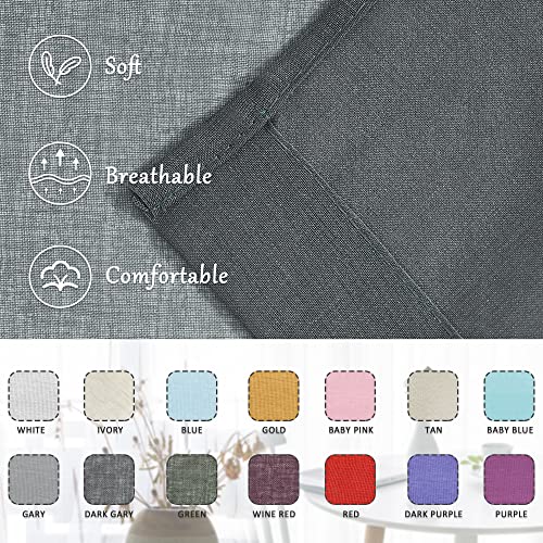 MASWOND 14ft Long Sheer Voile Rod Pocket Curtains, Dark Gray, 50"W x 168"L - color: Dark Gray, size: 50"W x 168"L (Pack of 1)