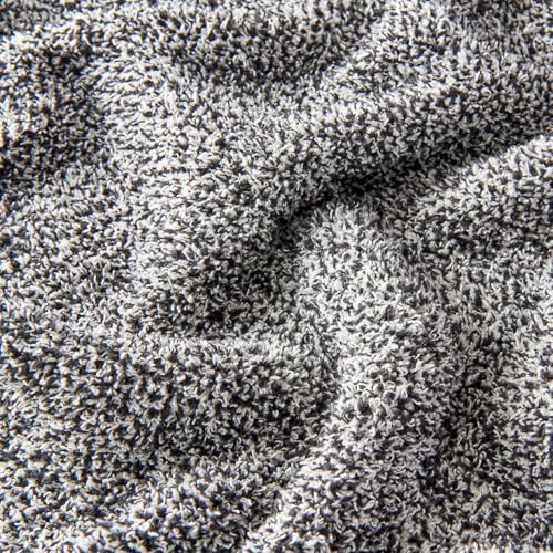 CozeCube Reversible Knitted Throw Blanket, Black White Melange 50"x60" - color: M-jet Black, size: 50"x60"