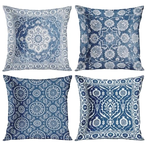 Throw Pillow Covers, Moroccan Mandala, Set of 4, 18"x18" - color: Boho Medallion