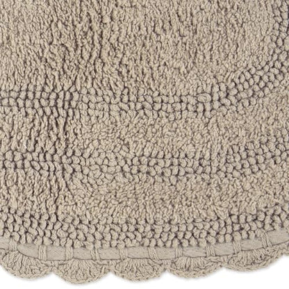 DII Crochet Collection Reversible Bath Mat, Small Oval, 17x24, Stone - color: Stone, size: 1'5" x 2' (Oval)