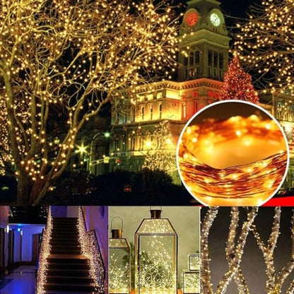 Joomer Solar Fairy Lights, 2-Pack Total 80FT 240LED Lights, Warm White - color: Warm White, size: 2*120LED