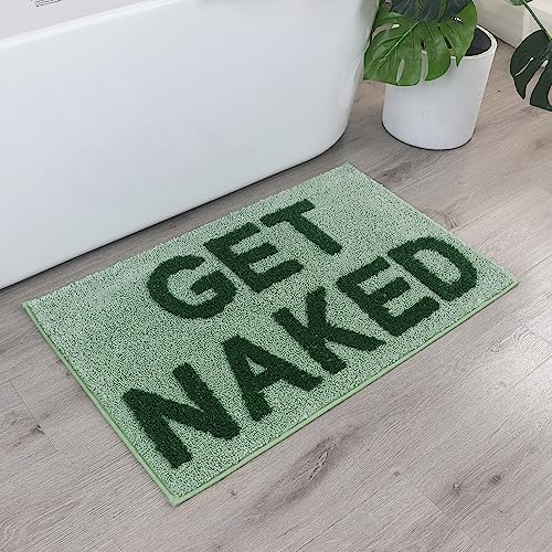 Zeeinx Get Naked Bath Mat Cute Bathroom Rugs Sage Green Bath Mat 20”x32” - color: Sage Green, size: 1'8" x 2'8" (Rectangular)