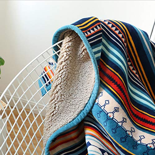 UKELER Boho Sherpa Throw 60'' x 50''- Bohemian Soft Plush Flannel Throw Blankets for Bed/Couch/Sofa/Office/Camping - color: A-bohemian, size: 50''x60''