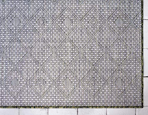 Unique Loom Outdoor Trellis Collection Area Rug - Tribal Trellis (2' x 8' Runner, Green/ Natural) - color: Green/Natural, size: 2' x 8' (Runner)