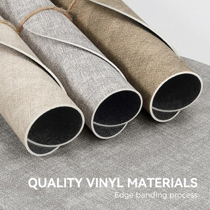 NCUE 13" Faux Leather Round Placemats Set of 4, Reversible Dual-Color - color: Deep Gray Light Gray