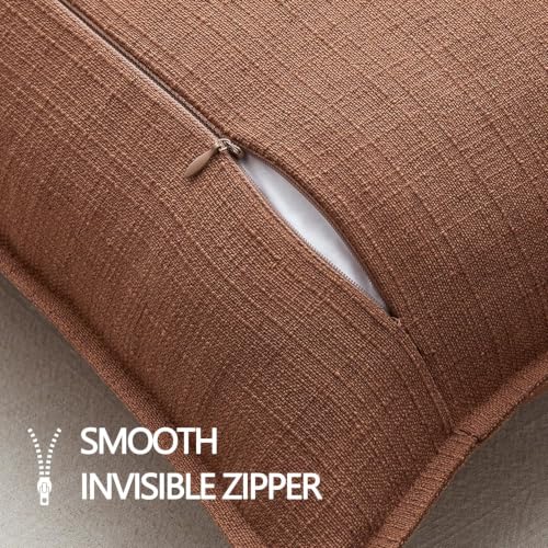 MIULEE Fall Thick Textured Rust Euro Sham Throw Pillow Covers 26x26 Inch - color: Rust, size: 26" x 26" (Pack of 2)