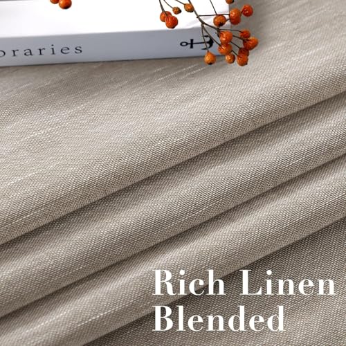 H.VERSAILTEX Taupe Linen Sheer Curtains 84" 2 Panels Grommet - color: Taupe, size: 52"W x 84"L (Pack of 2)