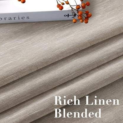 H.VERSAILTEX Taupe Linen Sheer Curtains 84" 2 Panels Grommet - color: Taupe, size: 52"W x 84"L (Pack of 2)
