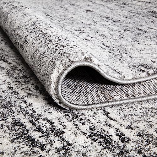 Keen Home Design Abstract Non-Shedding Runner Rug, Soft Thick Pile, 2x8 - color: Abstract Cream/Grey, size: 2'8" x 7'7" (Runner)