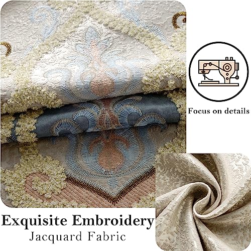 VOGOL Embroidery Curtains 63 inch Length Grommet Window Treatment Voile Panel Drape for Living Room Kichen, Two Panels, W42 x L63 inch - color: C1, size: 42"W x 63"L (Pack of 2)