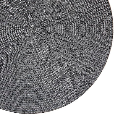 Round Placemats, Crossweave Heat Resistant Classic Woven Round Place Mats Diameter 13.5 inch for Kitchen Table Set of 6 (Dark Gray) - color: Dark Gray
