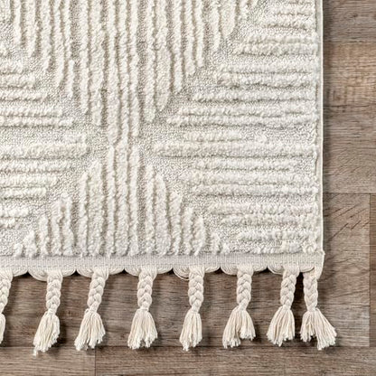 nuLOOM Kerry Cream Geometric Power Loomed Area Rug, 9' x 12' - color: Kerry Cream, size: 9' x 12' (Rectangular)