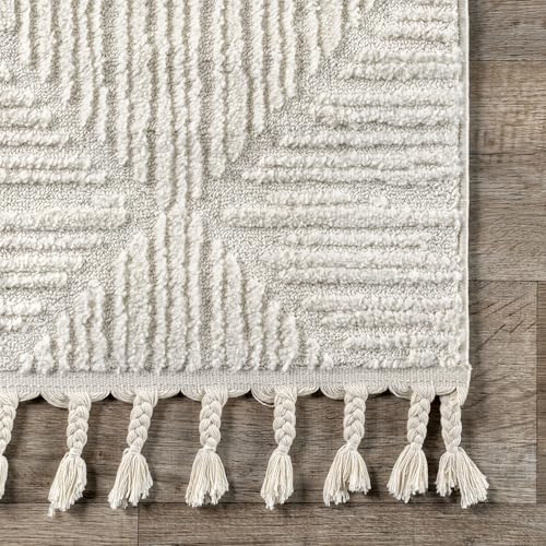 nuLOOM Kerry Cream Geometric Power Loomed Area Rug, 10' x 14' - color: Kerry Cream, size: 10' x 14' (Rectangular)