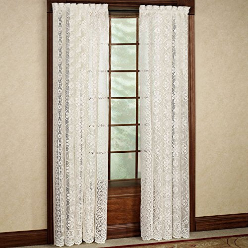 Sweet Home Collection Window Curtains Treatment Panel 63" or 84" Long in Stylish and Unique Patterns and Designs for All Home Décor Hopewell White - color: Hopewell White, size: 54"W x 84"L (Pack of 1)