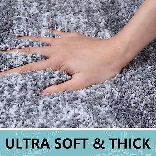 Arotive Microfiber Bathroom Rugs, Shaggy Soft Absorbent Bath Rug, 47x20 - color: Grey, size: 47" X 20"