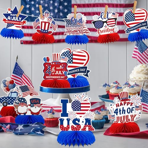 4th of July Decorations, 10PCS Patriotic Centerpiece for Table - style: 4th of July Style