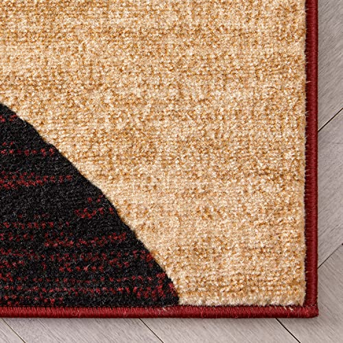 Well Woven Dulcet Bingo Red Modern Geometric Area Rug (5'3" x 7'3") - color: Red, size: 5'3" x 7'3" (Rectangular)